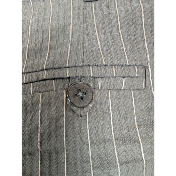 OZAI N KU Striped Wide Leg Bermuda Shorts M Olive Green M - Picture 11 of 14